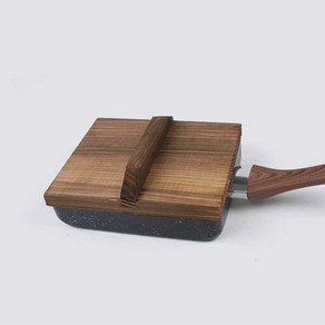 다마고야키팬 사각 덮개 후라이팬 일본 뚜껑 우드 나무, 23x21cm 나무 뚜껑, 1개, 뚜껑 크기 23x21cm