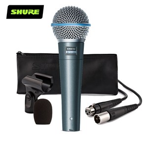 [슈어정품] 정품 슈어 SHURE BETA58 A 보컬용 유선마이크 초단일지향성 다이나믹마이크 마이크커버+케이블, XLR(암)-XLR(수) 5M