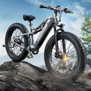 성인용 래브라도 전기 자전거 1000W 48V 20AH 산악 26 Fat Tire Full Suspension E Bike 80마일 범위 최대 시속 28마일 7단 Ebike U