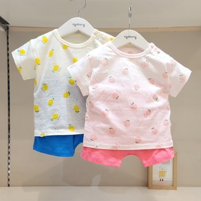 [아가방] 논현점* 상큼시원 바람솔솔 쟈가드 소재 반소상하/ 간편하게 입기좋은 여름 데일리/안심 무형광 면100%