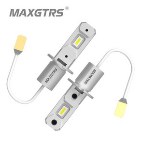 MA그랜저 XGTRS-H3 LED 자동차 헤드라이트 안개등 전구 팬리스 주간 주행등 폴라 H3 없음 운전 램프 아주, 01 WARM WHITE, 1개