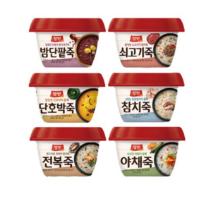 동원 양반죽 인기5종 (전복2 야채2 단팥2 단호박2 쇠고기2), 285g, 10개