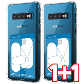 벌크온 1+1 갤럭시 S10 5G 플러스 S10e 카드수납 카드핏 투명 범퍼 젤리 케이스