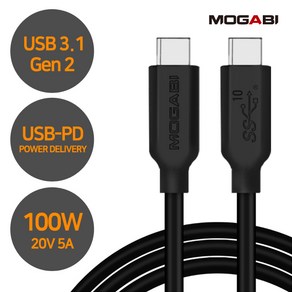 모가비 USB 3.1 Gen2 C타입 고속충전 케이블, 1개, 1m