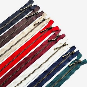 퀼트가게YKK 장식지퍼 청동지퍼 15cm 20cm 25cm 30cm 8종, 네이비, 1개