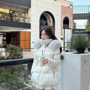 [롱 숏 두가지 버전 진짜 고퀄리티 타 카피상품 비교불가 오리털100 사가폭스100] 허리밴딩 폭스퍼 디자이너 패딩