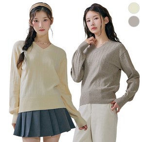 [체이스컬트] (본사직영)V-NECK 크롭 SWETER2Colo