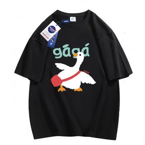 SEA FOX NASA시리즈 남여공용 Goose 거위 프린팅 기본 반팔 커플 티셔츠 2269