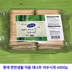 롯데 편한생활 대나무 덕용 이쑤시개 대용량 4000p (6.5cm), 1개