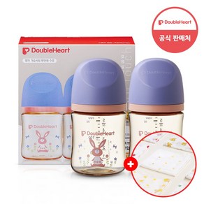 더블하트 모유실감 3세대 PPSU 디어프렌즈 트윈팩 160ml 놀러올래빗 (젖꼭지미포함)+손수건증정, 단품