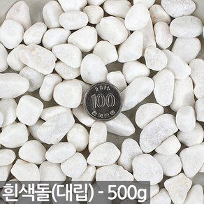 흰색 돌 대립(500g) - 흰색돌 화분 식물 백자갈 화분흙 화분자갈 자갈 색돌 어항돌 수족관돌 소품 어항 홈데코 인테리어 가드닝