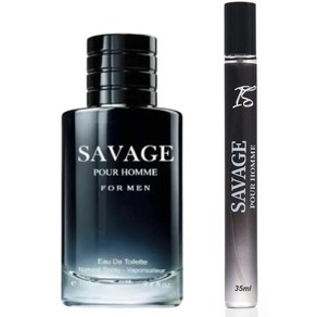 Savage 남성 향수 (3.4 Oz) + 여행용 코롱 스프레이(35ml)