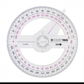 [1+1] 포인터 파인더 원형자 제도 앵글 각도기 360도 눈금자, 2개