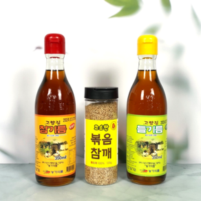 해피유통 100% 통깨로 짠 들기름+들기름 350ml 참깨 120g선물, 들기름+참기름 350ml 참깨 120g선물, 1개, 700ml