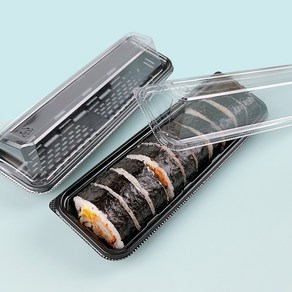 1줄 김밥 포장용기 100세트 뚜껑포함 한줄김밥 일회용 김밥도시락, 1개