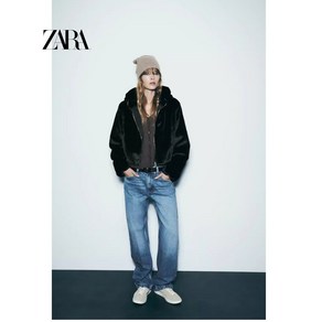 ZARA 자라 페이크 퍼 후드 집업 자켓