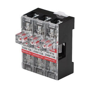 휴즈홀더 250V 15A 3P 6파이X30mm 휴즈용 110V~220V HY-F15-3A, 1개