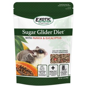 엑조틱 슈가글라이더 파파야&유칼립투스 사료 Exotic Nutition Suga Glide Diet with Papaya & Eucalyptus 2lb, 1개, 908g