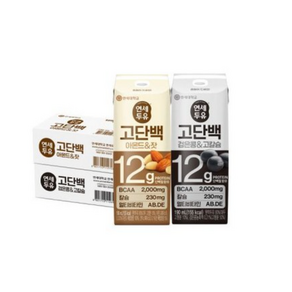 연세두유 고단백 아몬드 잣 24팩+ 검은콩 고칼슘 24팩 (총48팩), 48개, 48개, 190ml