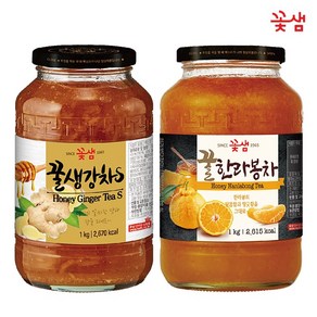 꽃샘 꿀생강차S 1kg +꿀한라봉차 1kg, 2개