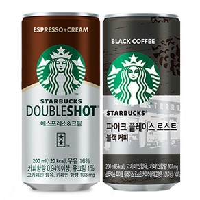 스타벅스 캔커피 세트 에스프레소앤크림+파이크플레이스로스트 블랙, 36개, 200ml