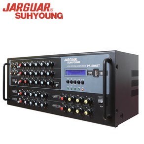 JARAUAR 블루투스앰프 PA-606BT 4채널 스테레오 블루투스 앰프 USB LED디스플레이 블루투스5.0 마이크단자4개 MP3 에코 음질 조절 800와트