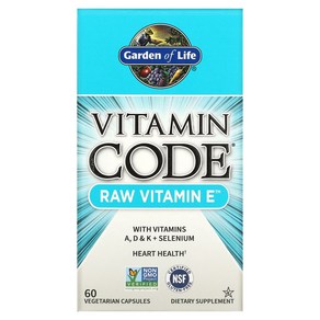 Vitamin Code RAW E 60, 1개, 60정