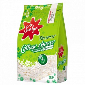 스발리아 SVALYA 코티지 치즈 Cottage Cheese 저지방 지방9% 450g, 1개