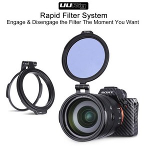 UURig ND 필터 링 급속 필터 시스템 RFS 퀵 릴리스 플립 브래킷 스위치 소니 캐논 니콘 DSLR 카메라 액세서, [01] 72 MM, 1개