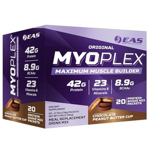 Expeimental & Applied Sciences EAS 오리지널 Myoplex 맥시멈 머슬 빌더  식사 대용 단백질 음료 믹스 블렌드 42g 20개의 개별 패킷, 1.56kg, 1개