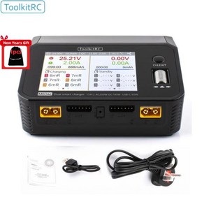 ToolkitRC AC DC 듀얼 스마트 충전기 방전기 배터리 밸런스 15A M6DAC 350W x 2 USB-C 65W 1-6S Lipo LiHV Lion NiMh Pb 셀, [01] EU Plug, 1개