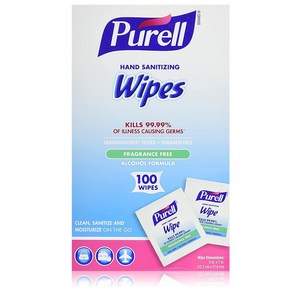 퓨렐 손소독 티슈 낱개 포장100장 PURELL Wipes 100ct BOX, 1개