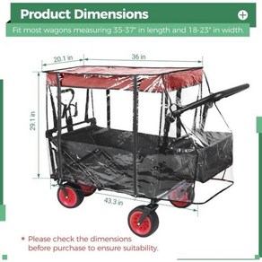 왜건 푸시 풀 윈드 레인 커버 보호 접이식 캐노피 부착 유모차 트롤리 카트 액세서리