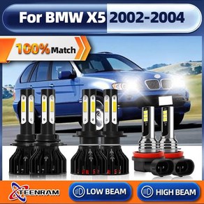 9005 자동차부품 H7 LED 자동차 칩 자동 램프 H11 안개등 6000K 화이트 X5 2002 2003 2004 360W 60000LM, 단일옵션, High Beam (2PCS)