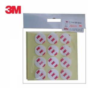 3M 4421 다용도 양면테이프 원형 25mm 96개입, 96개