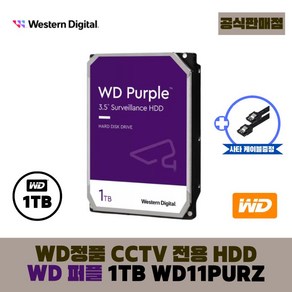 [공식판매점] WD 퍼플 1TB CCTV전용 WD11PURZ [오늘출발], 1개