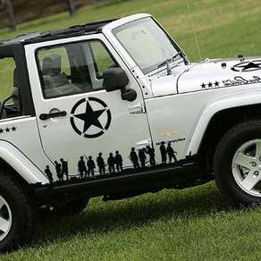 스타로고 JEEP 스티커 랭글러 루비콘 사하라 오프로드 자동차용품 튜닝, JEEP 블랙, 1개