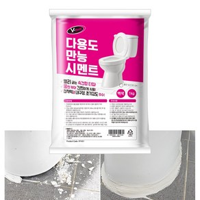 브이텍 다용도 만능 시멘트 VT-051 백색 1kg 욕실 화장실 보수