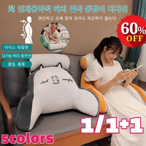1/1+1 쿨링 아이스빈 대형 쿠션 아이스 테릴렌 다기능 허리 등쿠션, 코기[1개]