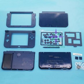 Nitendo용 하우징 쉘 키트 버튼이 있는 풀 세트 new3dsxl 교체 콘솔 케이스 페이스 플레이트 커버 플레이트 NEW 3DS LLXL, 1개, 4) Dak blue