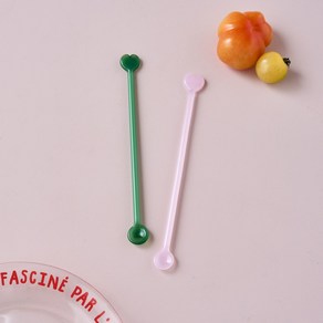 [MODERN HOUSE 중계점] 러브투게더 유리 머들러 2P (PINK&GREEN) GA0125028, 1개