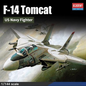 전투비행기조립풀백 아카데미 12608 플라스틱 모델 비행기 F-14 Tomcat 미국 해군 전투기 키트 군사 구축 취미 DIY 1/144 체중계, 1개