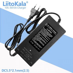 LiitoKala-48 v5a 12V/24V/36V/48V 6/7/10/13 시리즈 18650 리튬 배터리 충전기 25.2V/29.4V/42V/54.6V 2A 3A 스마트 충전기용, [06] 42V5A-DC