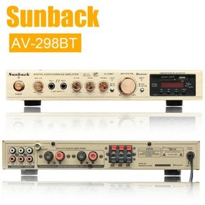 SUNBUCK 628298BT 사운드 앰프 블루투스 홈 시어터 오디오 증폭 최대 2000W 지원 FM USB SD 카드 원격 제어 110 V 220V, 4) AV-298BT Golden - US Plug