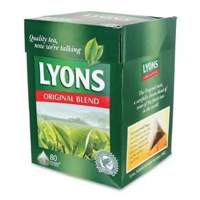 Lyons Tea Bags Oiginal 80 ct 라이온스 티백 오리지널 80ct, 1개, 1개입, 435.45g