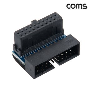 Coms 메인보드 USB3.0 19핀 상향 꺽임 젠더/IH355/메인보드의 USB3.0 19핀 연장 꺽임형 젠더, 1개