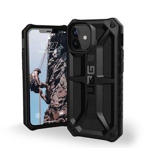 A.MINE URBAN ARMOR GEAR UAG 아이폰 12 미니 케이스 [5.4인치 스크린] 견고하고 가벼운 슬림 충격 방지 프리미엄 모나크 보호 커버 블랙127444, Black