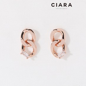 CIARA 14K Saviano 오또라운드 오블롱스톤 귀걸이(GoldPlated)