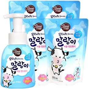 샤워메이트 말랑이 버블 핸드워시 용기 300ml x1개 + 리필 250ml x4개, 1300ml, 1세트