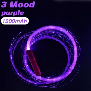 USB 충전식 LED 광섬유 채찍 파티 조명 쇼 EDM 음악 축제용 빛나는 댄스 180cm 36 색, 06 3 mode-puple, 1개